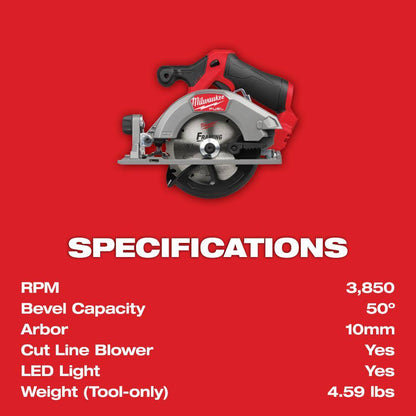 M12 FUEL 12V Lithium-Ion Brushless 5-3/8 in. Cordless Circular Saw (Tool-Only)