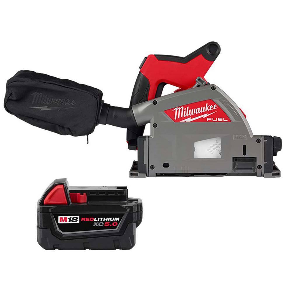 M18 FUEL 18V Lithium-Ion Cordless Brushless 6-1/2 in. Plunge Cut Track Saw w/5.0 Ah Battery