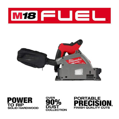 M18 FUEL 18V Lithium-Ion Brushless Cordless 6-1/2 in. Plunge Track Saw PACKOUT Kit with One 6.0 Ah Battery