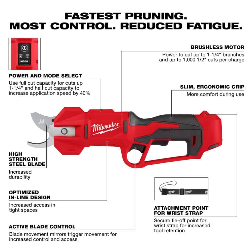 M12 12V Cordless Brushless Pruner Shears (Tool Only)