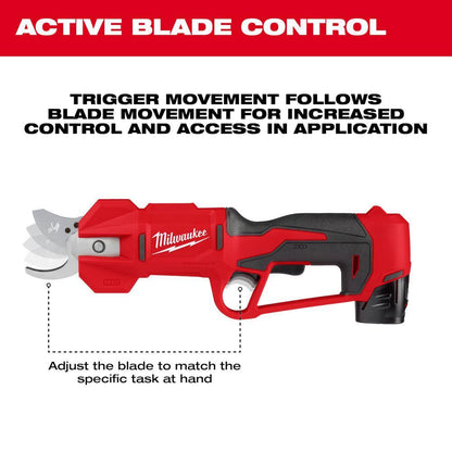 M12 12V Cordless Brushless Pruner Shears Kit W/ 2.0 Ah Battery & Charger