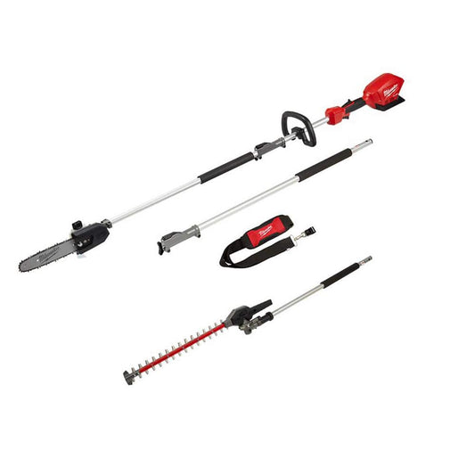 M18 FUEL 10 in. 18V Lithium-Ion Brushless Electric Cordless Pole Saw with M18 QUIK-LOK Hedge Trimmer Attachment (2-Tool)