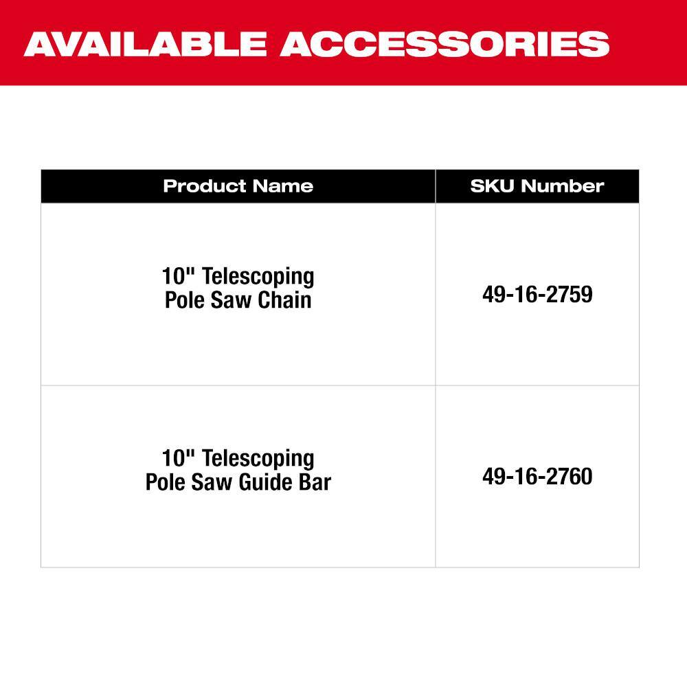M18 FUEL 10 in. 18V Lithium-Ion Brushless Electric Cordless Telescoping Pole Saw, 13 ft. Length (Tool-Only)