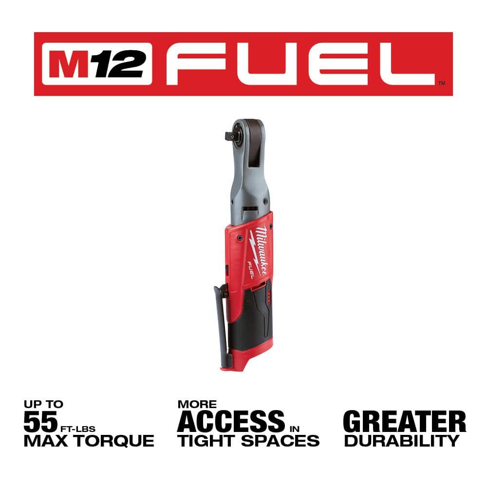 M12 FUEL 12V Lithium-Ion Brushless Cordless 3/8 in. Ratchet (Tool-Only)