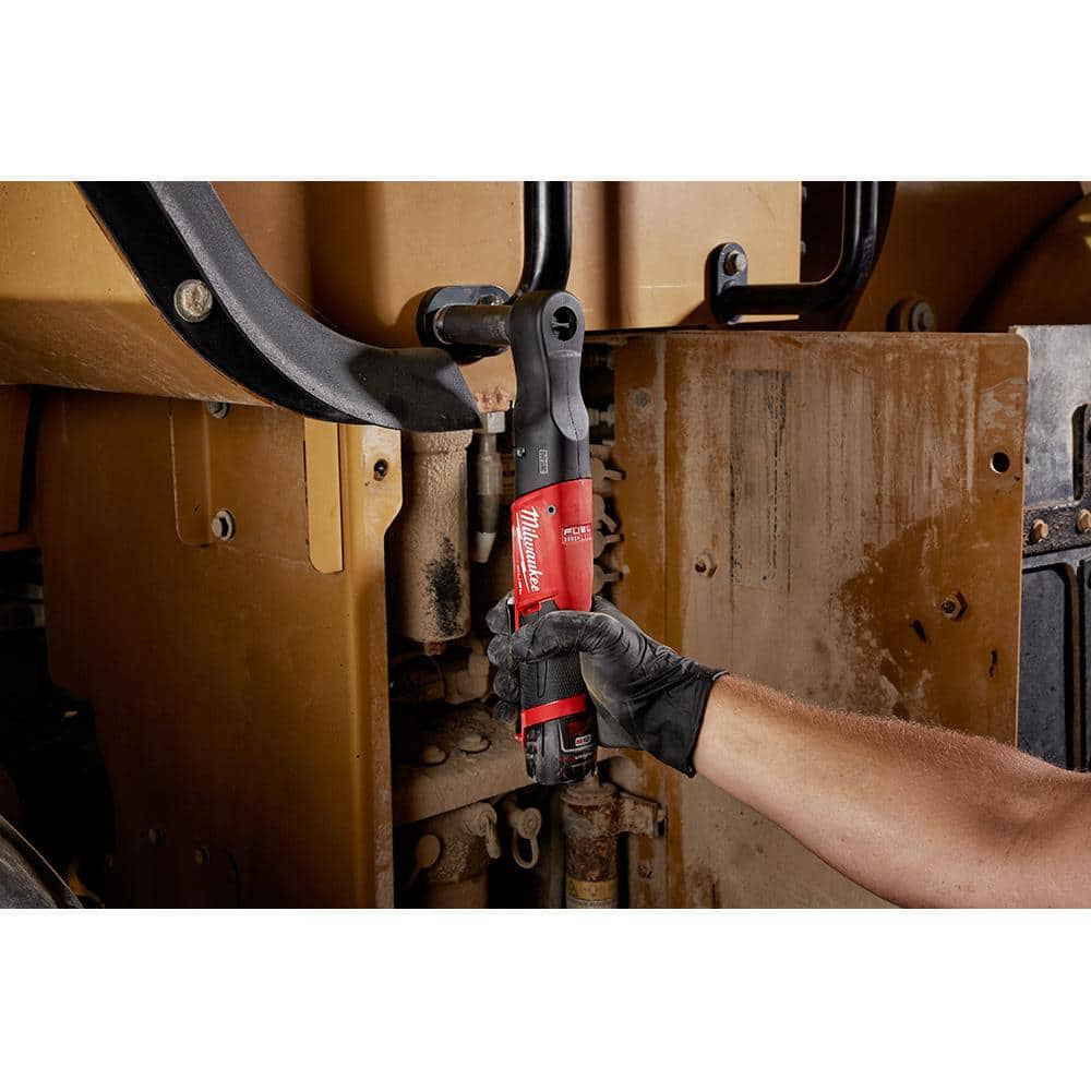 M12 FUEL 12V Lithium-Ion Brushless Cordless 3/8 in. Ratchet Kit with (2) 2.0Ah Batteries, Charger & Tool Bag