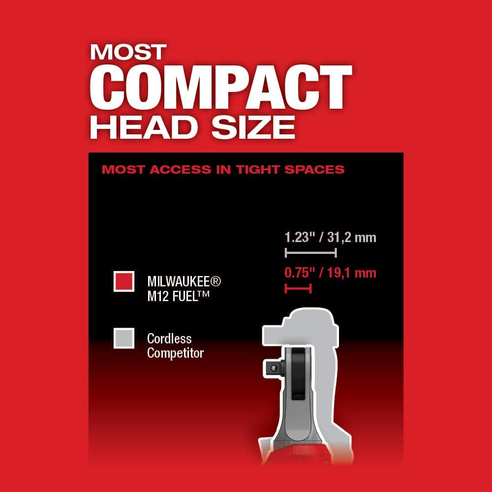 M12 FUEL 12V Lithium-Ion Brushless Cordless High Speed 3/8 in. Ratchet Kit w/(2) Batteries, Charger and Bag