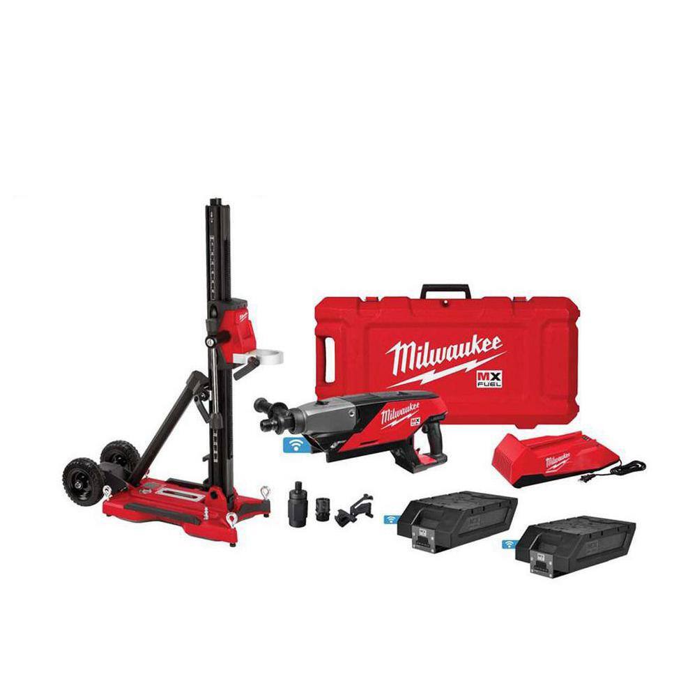 MX FUEL Lithium-Ion Cordless Handheld Core Drill Kit with Stand, 2 Batteries and Charger