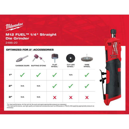 M12 FUEL 12V Lithium-Ion Brushless Cordless 1/4 in. Straight Die Grinder (Tool-Only)
