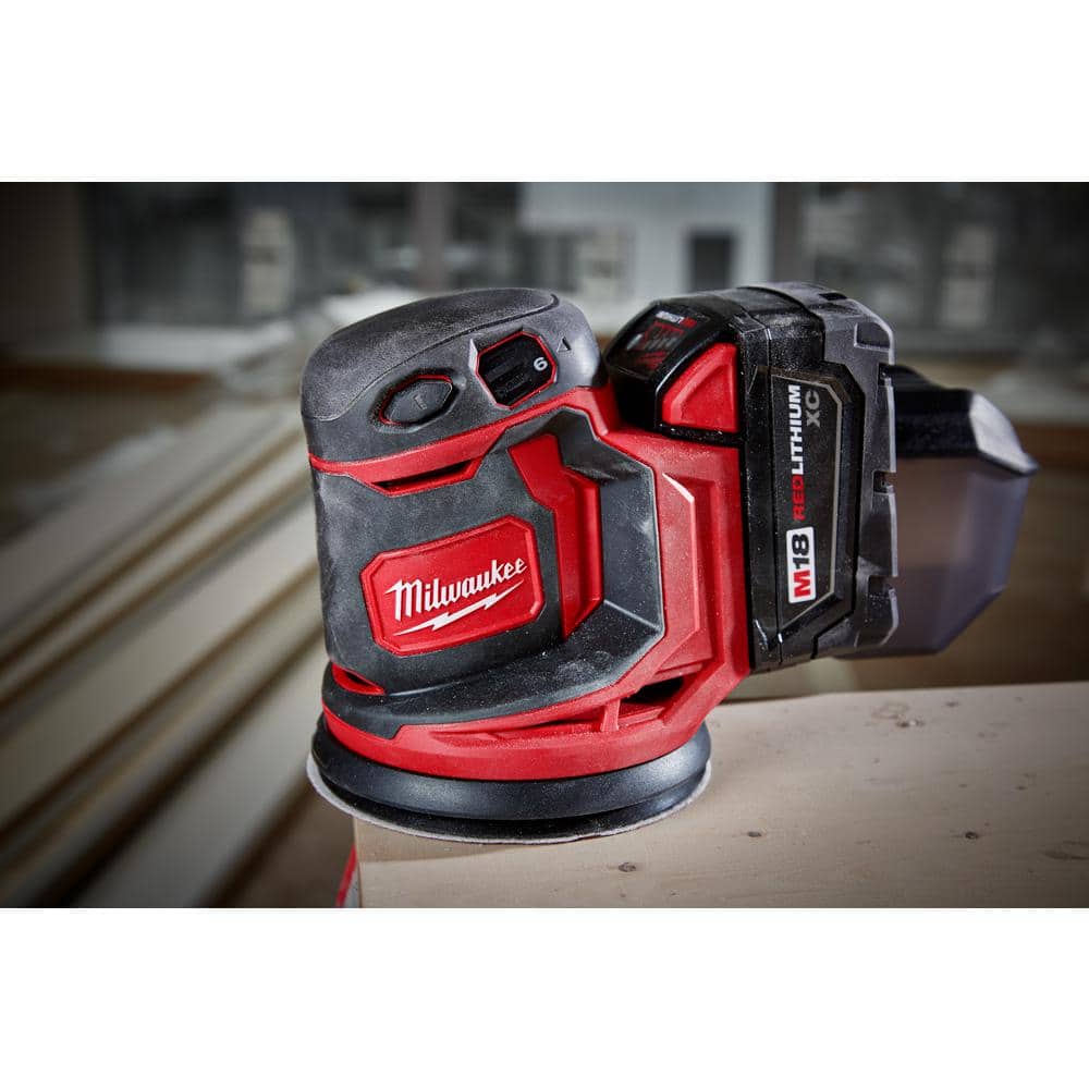 M18 18V Lithium-Ion Cordless 5 in. Random Orbit Sander with (1) 5.0 Ah, (1) 2.0 Ah Battery and Charger