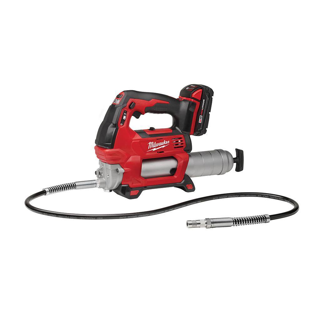 M18 18V Lithium-Ion Cordless Grease Gun 2-Speed with (1) 1.5Ah Batteries, Charger, Tool Bag