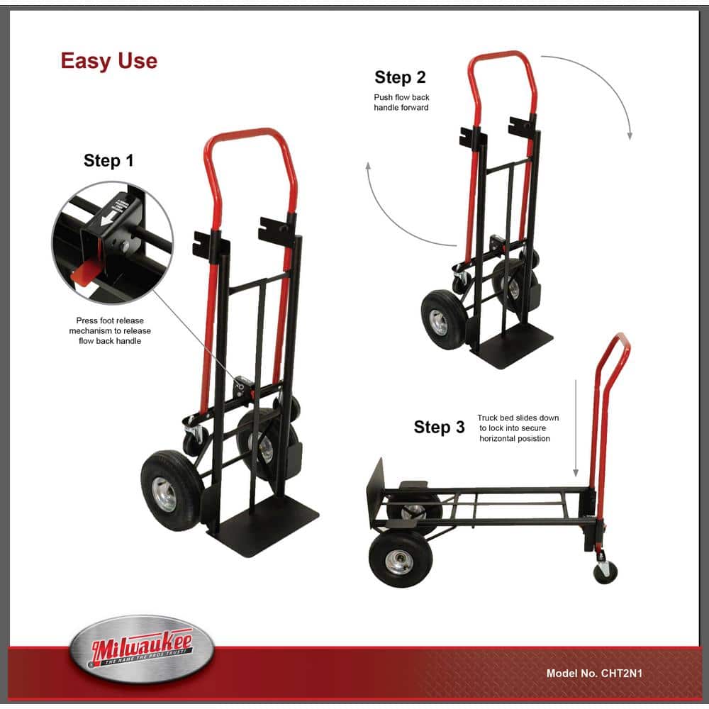 800 lbs. Capacity 2-in-1 Convertible Hand Truck