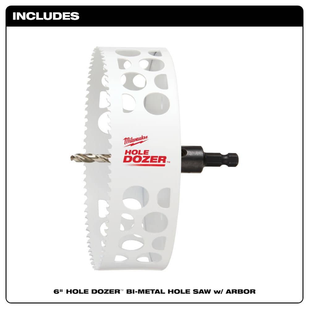 6 in. Hole Dozer Bi-Metal Hole Saw with 3/8 in. Arbor and Pilot Bit
