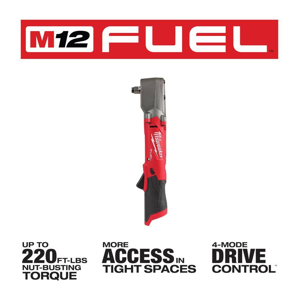 M12 FUEL 12V Lithium-Ion Brushless Cordless 1/2 in. Right Angle Impact Wrench (Tool-Only)
