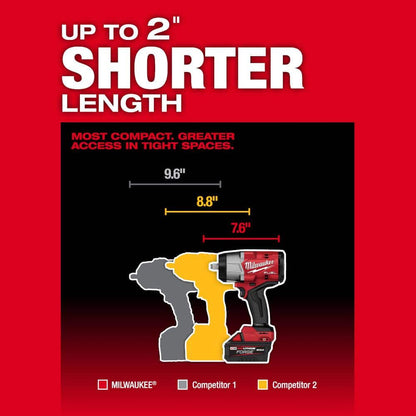 M18 FUEL 18V Lithium-Ion Brushless Cordless 1/2 in. Impact Wrench with Friction Ring (2-Tool)