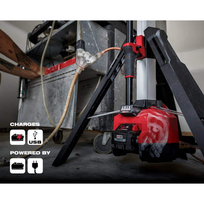 M18 18-Volt Lithium-Ion Cordless 6,000 Lumens Rocket Dual Power Tower Light with Charger (Tool-Only)