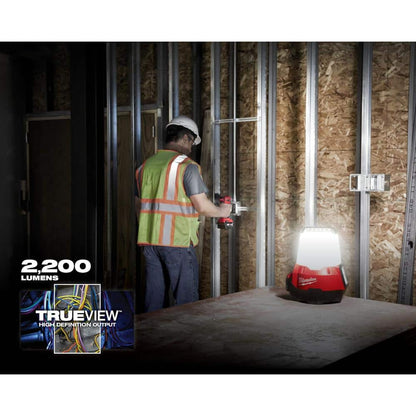 M18 18-Volt 2200 Lumens Cordless Radius LED Compact Site Light with Flood Mode (Tool-Only)