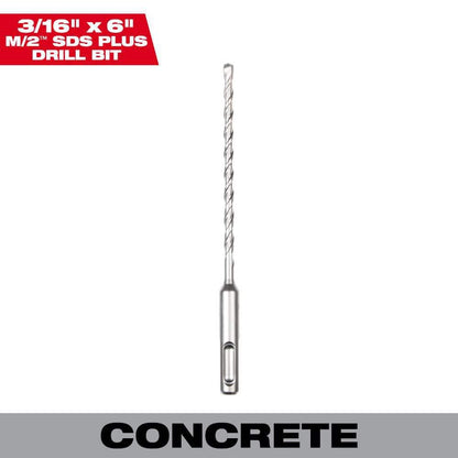 3/16 in. x 6 in. 2-Cutter SDS-PLUS Carbide Drill Bit