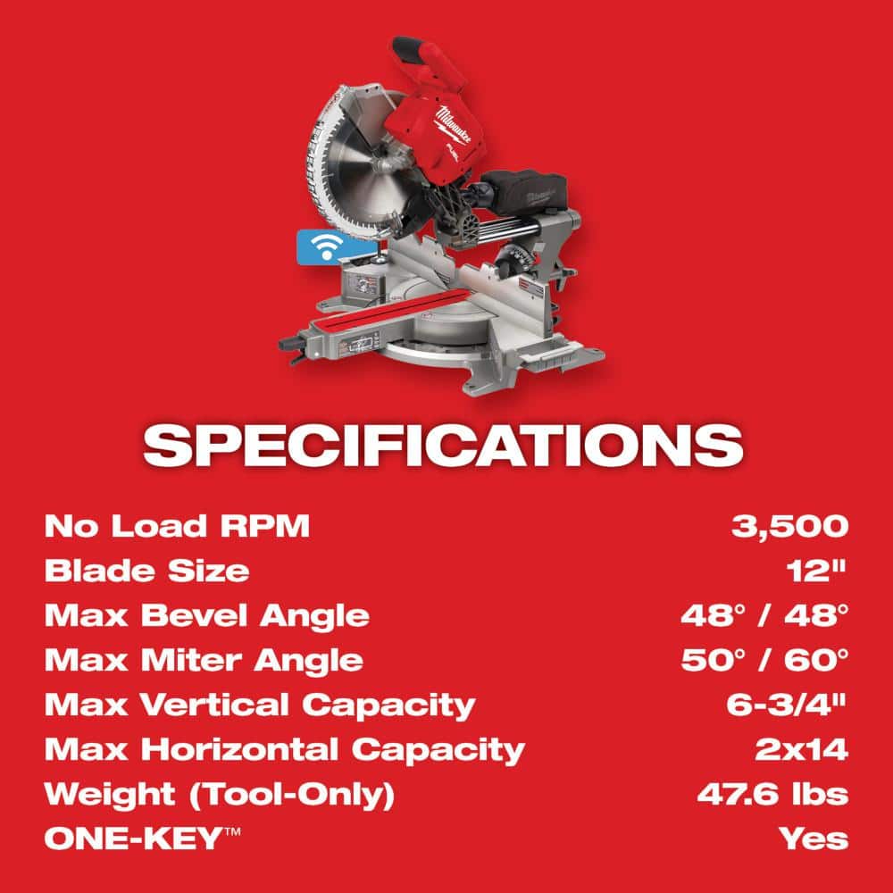 M18 FUEL 18V Lithium-Ion Brushless Cordless 12 in. Dual Bevel Sliding Compound Miter Saw Kit with One 12.0Ah Battery