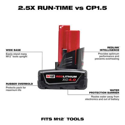 M12 FUEL 12-Volt Lithium-Ion 16-Gauge Cordless Variable Speed Nibbler w/XC 4.0 Ah Battery Pack