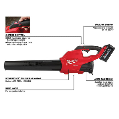M18 FUEL 18V Lithium-Ion Brushless Cordless QUIK-LOK String Trimmer/Blower Combo Kit w/Pole Saw Attachment (3-Tool)