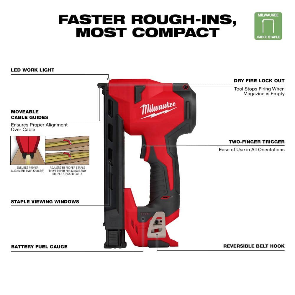 M12 12-Volt Lithium-Ion Cordless Cable Stapler (Tool-Only)