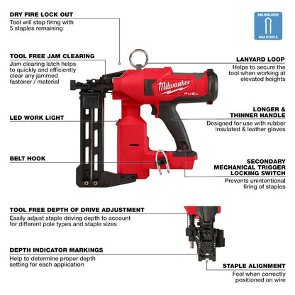 M18 FUEL 18-Volt Lithium-Ion Brushless Cordless Utility Fencing Stapler (Tool-Only)
