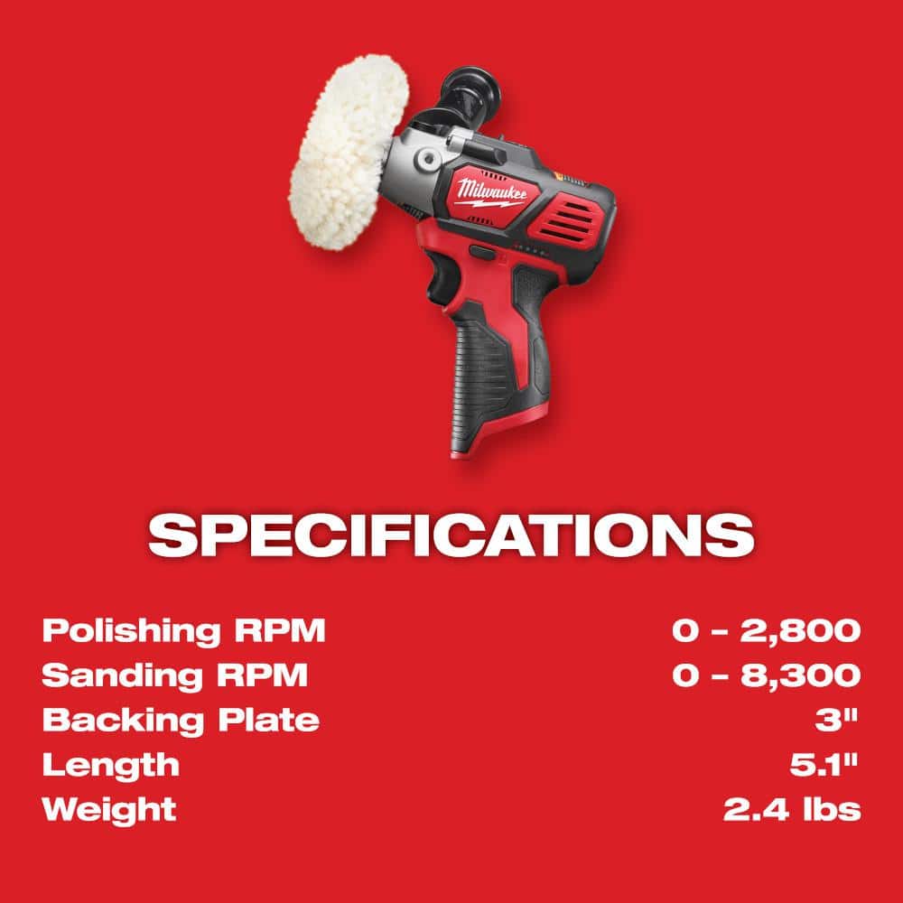 M12 12-Volt Lithium-Ion Cordless Variable Speed Polisher/Sander w/M12 12V Lithium-Ion CP High Output 2.5 Ah Battery Pack