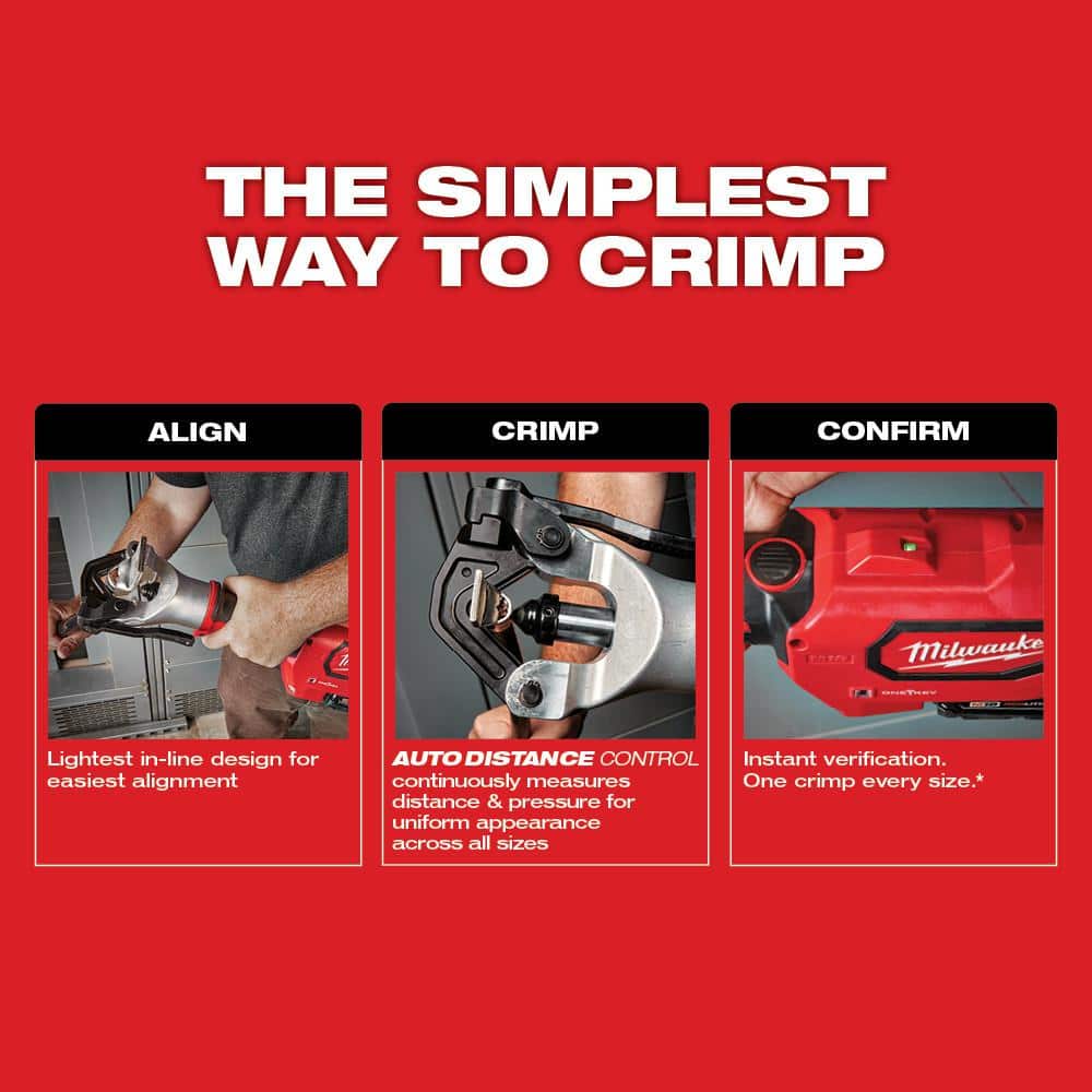 M18 18V Lithium-Ion Cordless FORCE LOGIC 750 MCM Dieless Crimping Tool Kit with 2 2.0 Ah Batteries and Bag