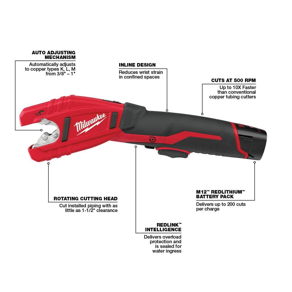 M12 12V Lithium-Ion Cordless Copper Tubing Cutter (Tool-Only)