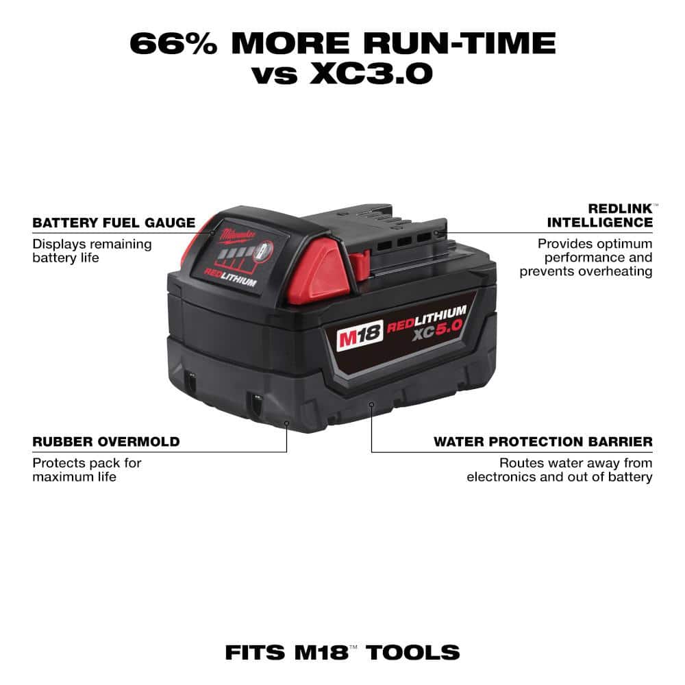 M18 18V Lithium-Ion XC Extended Capacity Battery Pack 5.0Ah (10-Pack)
