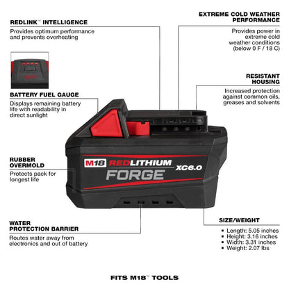 M18 18V Lithium-Ion REDLITHIUM FORGE 6.0 Ah Battery Pack (2-Pack)