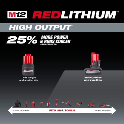M12 12V Lithium-Ion XC High Output 5.0 Ah Battery Pack (3-Pack) with Charger