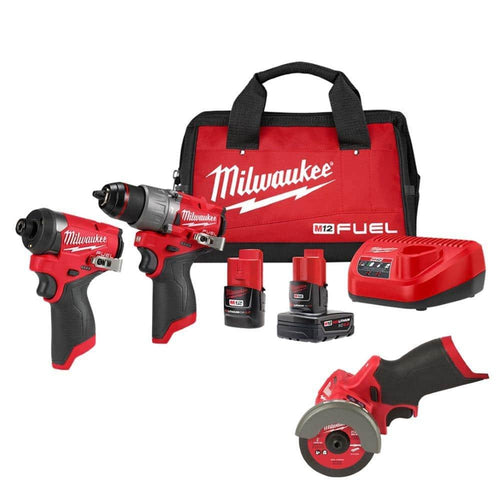 M12 FUEL 12-Volt Lithium-Ion Brushless Cordless Hammer Drill and Impact Driver Combo Kit (2-Tool) with Cut Off Saw