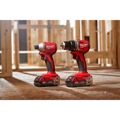 M18 18V Lithium-Ion Brushless Cordless Compact Drill/Impact Combo Kit (2-Tool) w/(2) 2.0 Ah Batteries w/5.0 Ah Battery