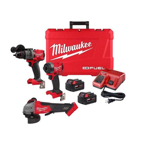 M18 FUEL 18-Volt Lithium-Ion Brushless Cordless Combo Kit 2-Tool with 2 Batteries Charger 4-1/2in. to 5in. Grinder