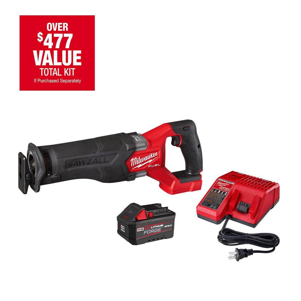 M18 FUEL 18-V Lithium-Ion Brushless Cordless Sawzall Reciprocating Saw Kit with (1) FORGE 6.0Ah Battery