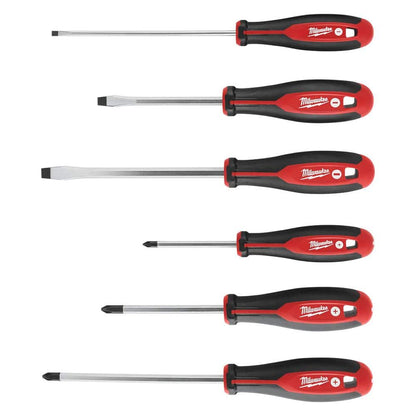 Phillips/Slotted Flat Head Hex Drive Screwdriver Set with Tri-Lobe Handle (6-Piece)
