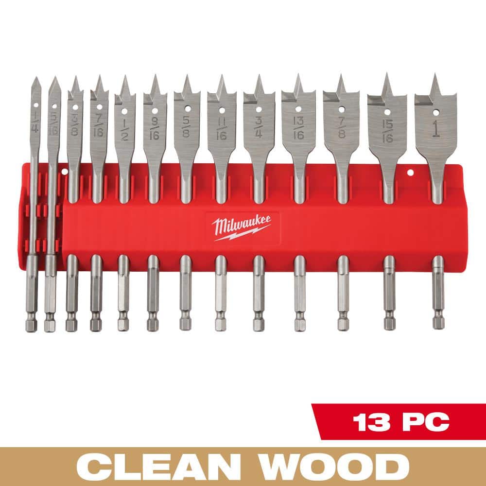 High Speed Wood Spade Bit Set (13-Piece)
