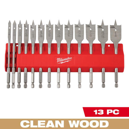 High Speed Wood Spade Bit Set (13-Piece)