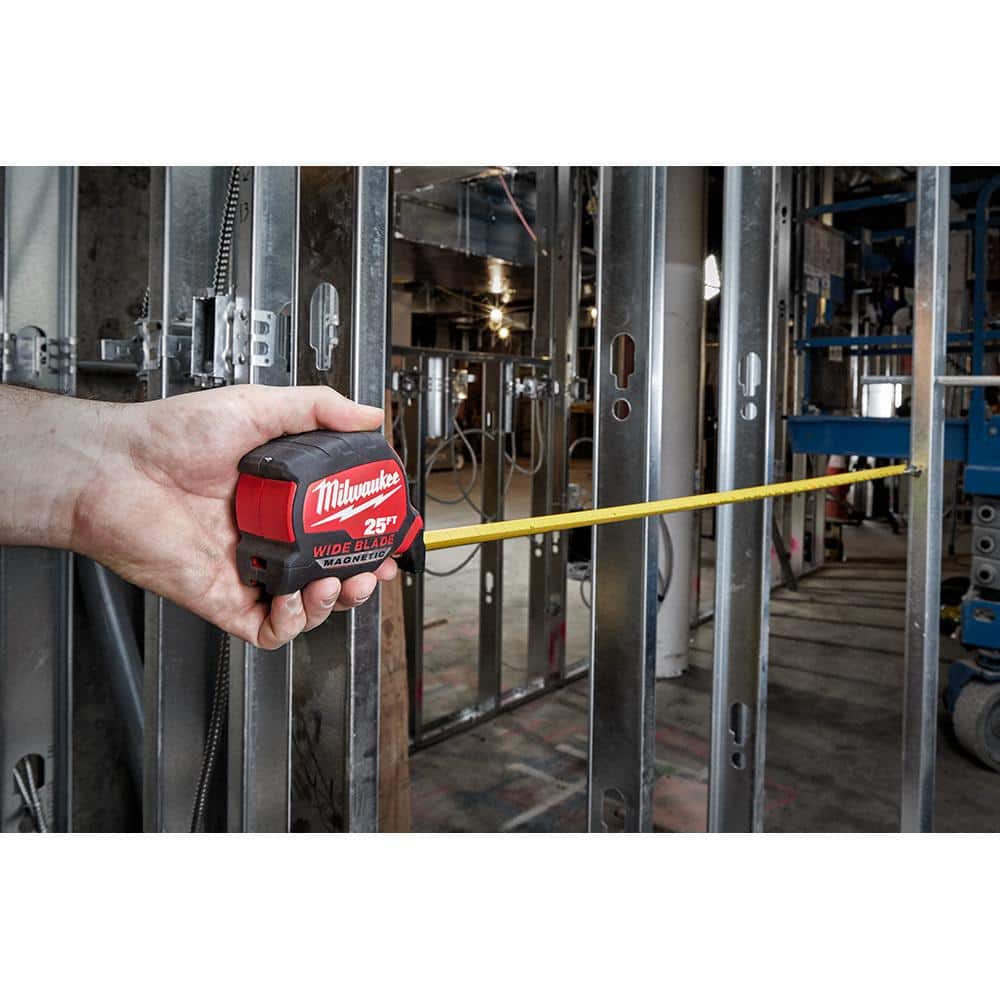 25 ft. x 1-5/16 in. Wide Blade Magnetic Tape Measure with 17 ft. Reach