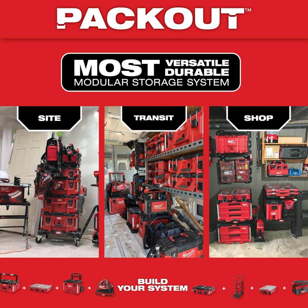 PACKOUT 22 in. Medium Red Tool Box with 75 lbs. Weight Capacity