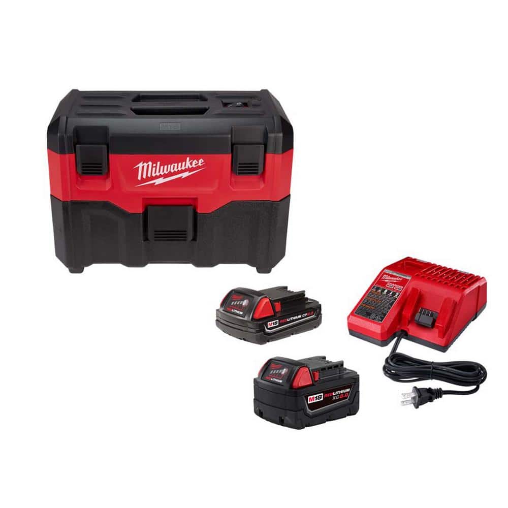 M18 18-Volt 2 Gal. Lithium-Ion Cordless Wet/Dry Vacuum w/One 5.0 Ah and One 2.0 Ah Battery and Charger