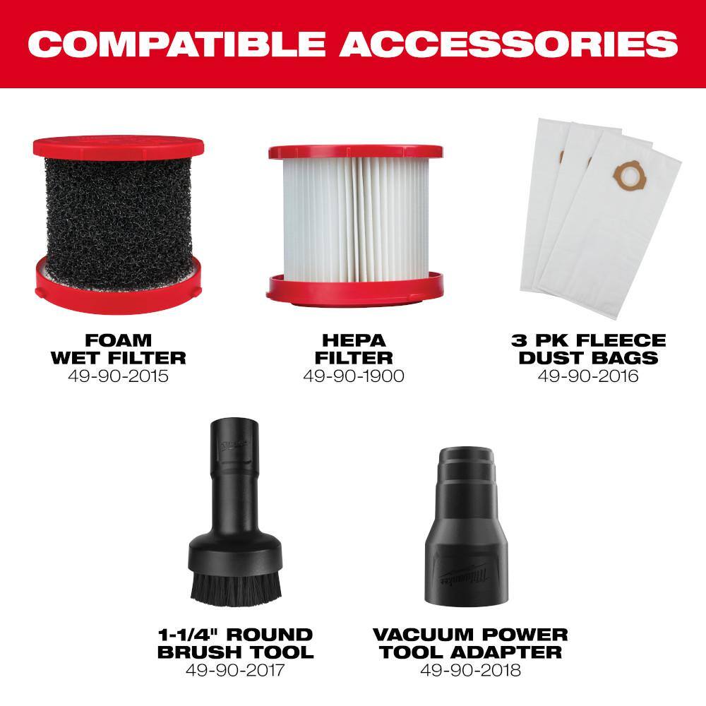 M12 FUEL 12-Volt Lithium-Ion Cordless 1.6 Gal. Wet/Dry Vacuum (Vacuum-Only)